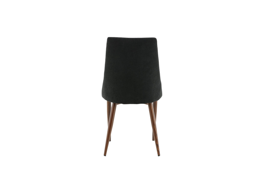 Venture Home Leone Dining Chair 2-pack - Walnut Legs - Black Fabric