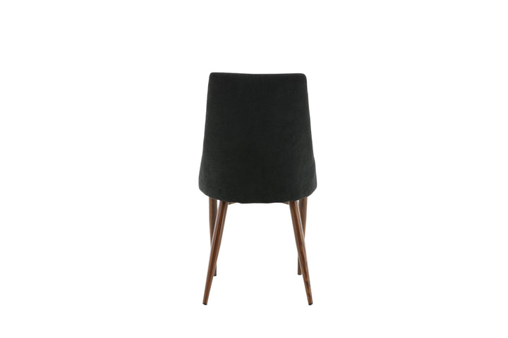 Venture Home Leone Dining Chair 2-pack - Walnut Legs - Black Fabric