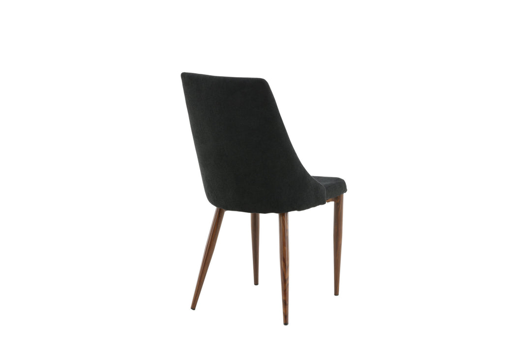 Venture Home Leone Dining Chair 2-pack - Walnut Legs - Black Fabric