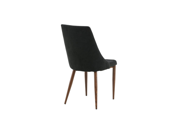Venture Home Leone Dining Chair 2-pack - Walnut Legs - Black Fabric