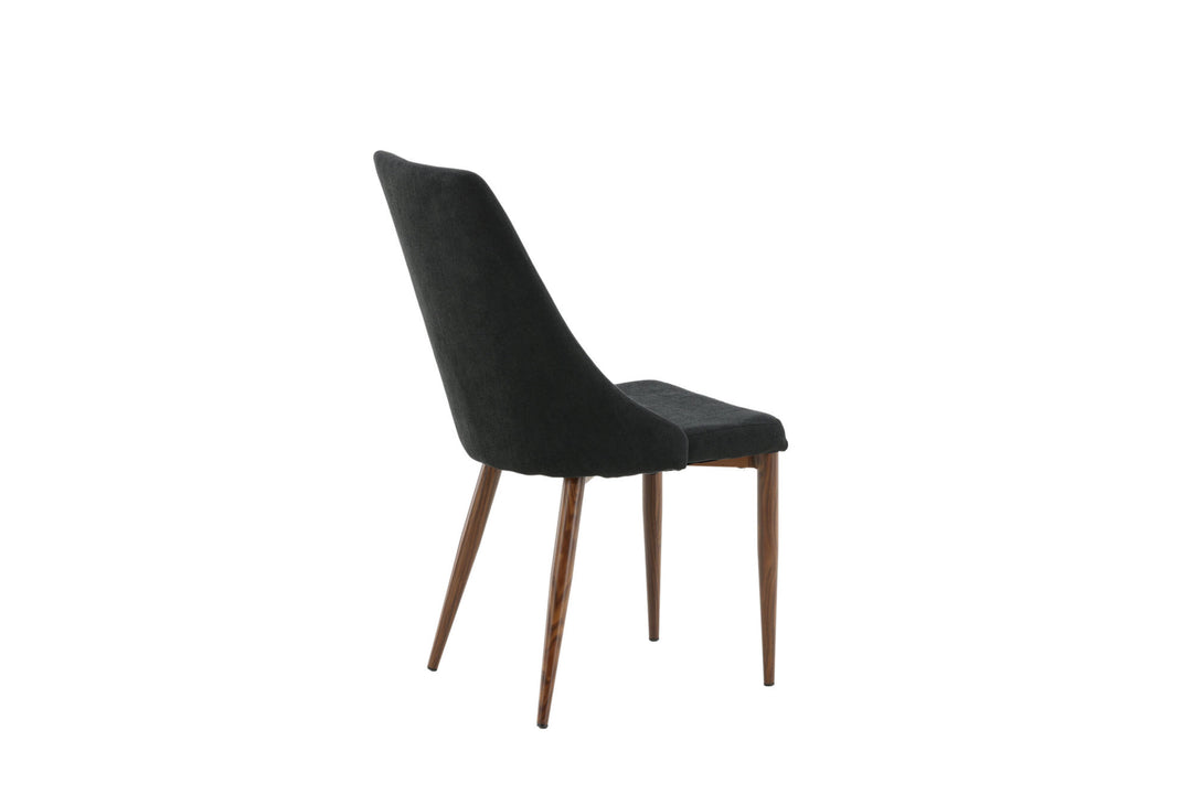 Venture Home Leone Dining Chair 2-pack - Walnut Legs - Black Fabric