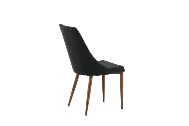 Venture Home Leone Dining Chair 2-pack - Walnut Legs - Black Fabric