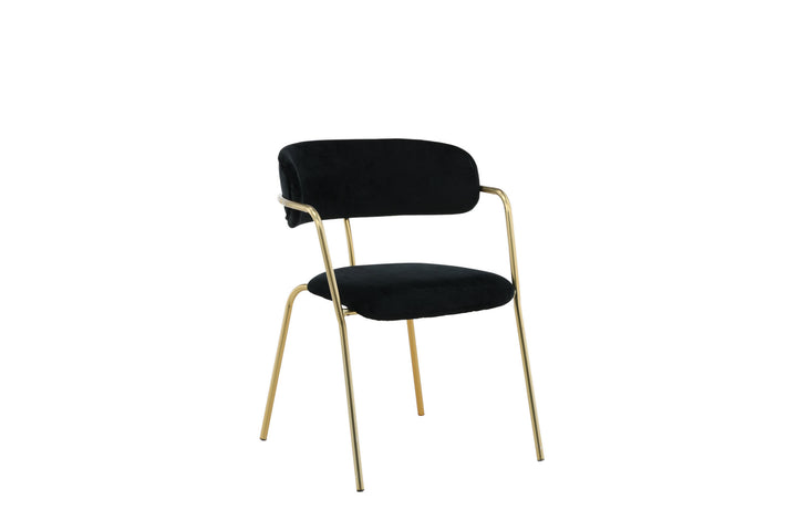 Venture Home Arrow Armchair 2-pack - Brass Legs - Black Velvet