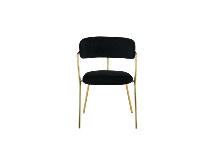Venture Home Arrow Armchair 2-pack - Brass Legs - Black Velvet