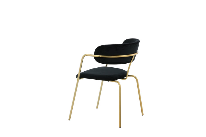 Venture Home Arrow Armchair 2-pack - Brass Legs - Black Velvet