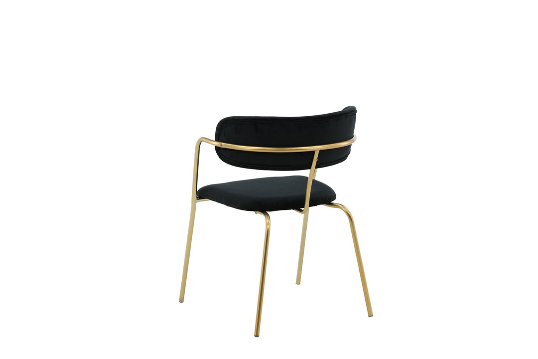 Venture Home Arrow Armchair 2-pack - Brass Legs - Black Velvet