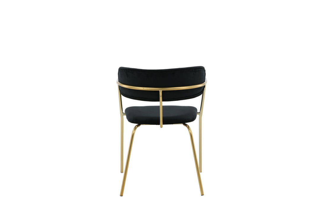Venture Home Arrow Armchair 2-pack - Brass Legs - Black Velvet