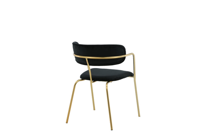 Venture Home Arrow Armchair 2-pack - Brass Legs - Black Velvet