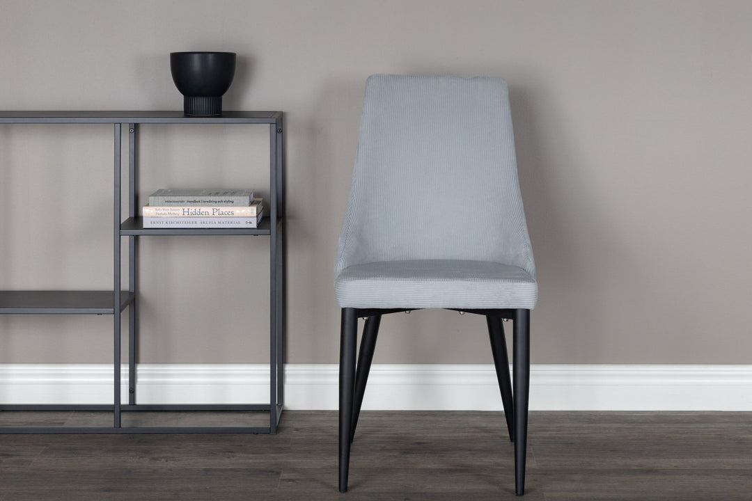 Venture Home Leone Dining Chair 2-pack - Black Legs / Light Grey Corduroy Ersätts av 27701-995