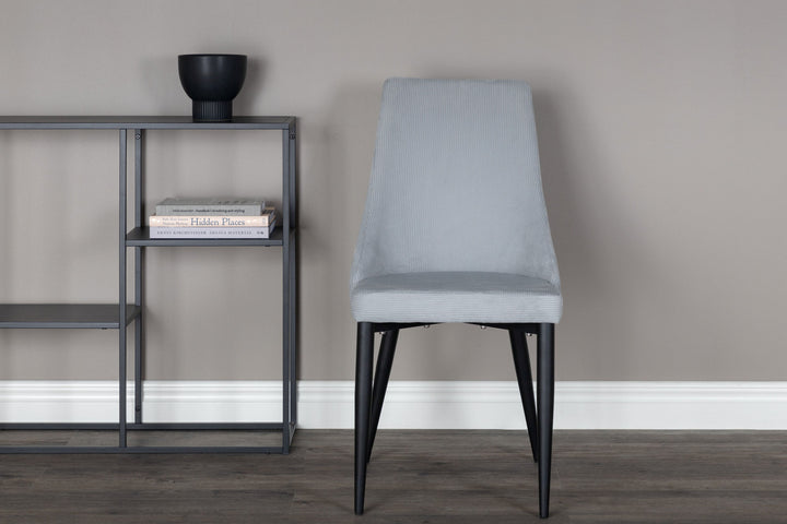 Venture Home Leone Dining Chair 2-pack - Black Legs / Light Grey Corduroy Ersätts av 27701-995