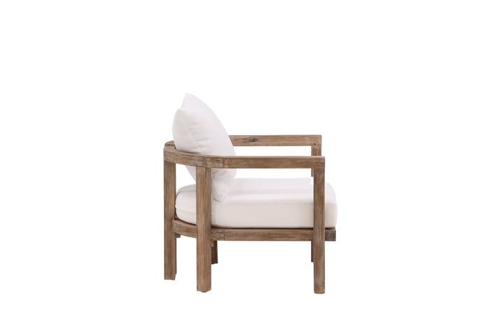 Venture Home Erica Single chair- acacia wire brushed/off white cushion