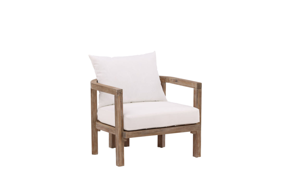 Venture Home Erica Single chair- acacia wire brushed/off white cushion