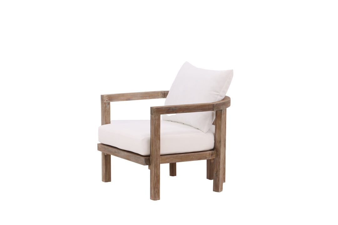 Venture Home Erica Single chair- acacia wire brushed/off white cushion