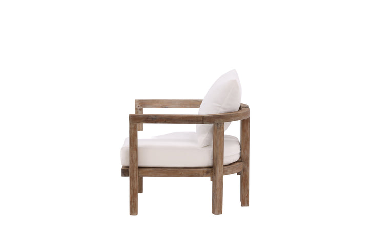 Venture Home Erica Single chair- acacia wire brushed/off white cushion
