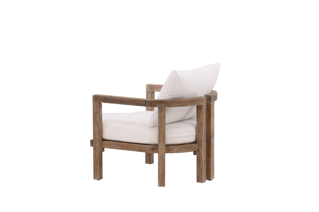 Venture Home Erica Single chair- acacia wire brushed/off white cushion