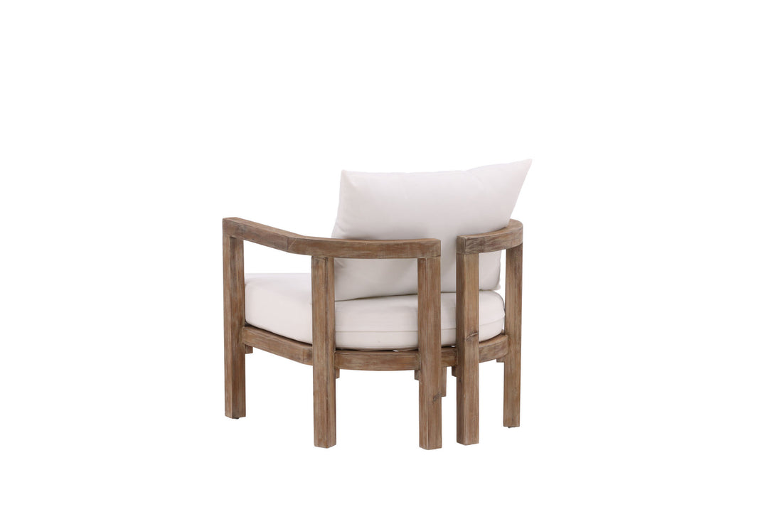 Venture Home Erica Single chair- acacia wire brushed/off white cushion