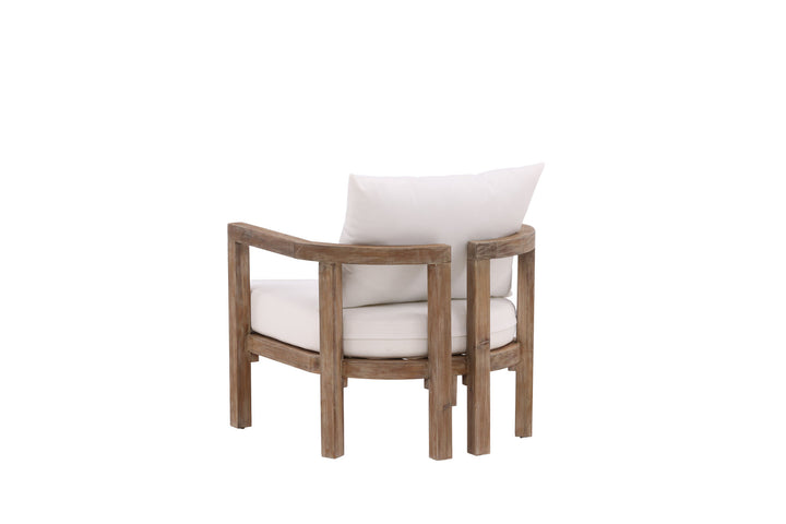 Venture Home Erica Single chair- acacia wire brushed/off white cushion