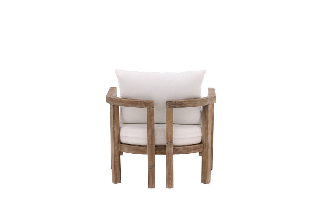 Venture Home Erica Single chair- acacia wire brushed/off white cushion