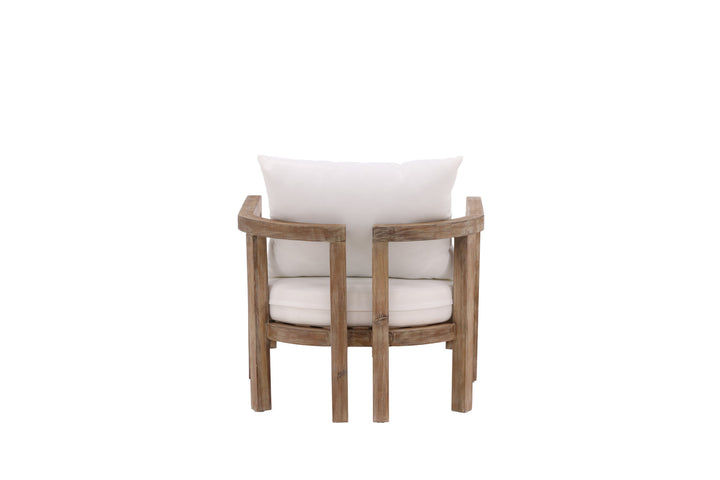 Venture Home Erica Single chair- acacia wire brushed/off white cushion