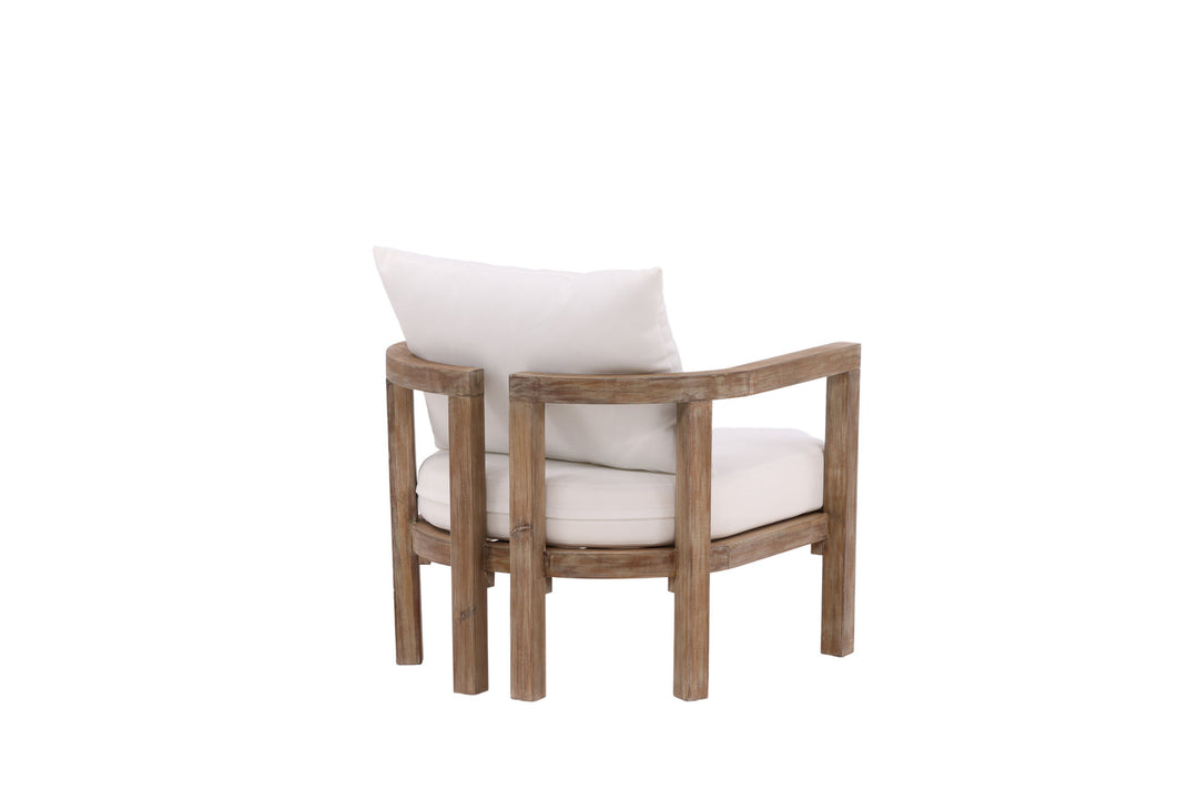 Venture Home Erica Single chair- acacia wire brushed/off white cushion