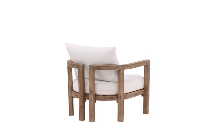Venture Home Erica Single chair- acacia wire brushed/off white cushion