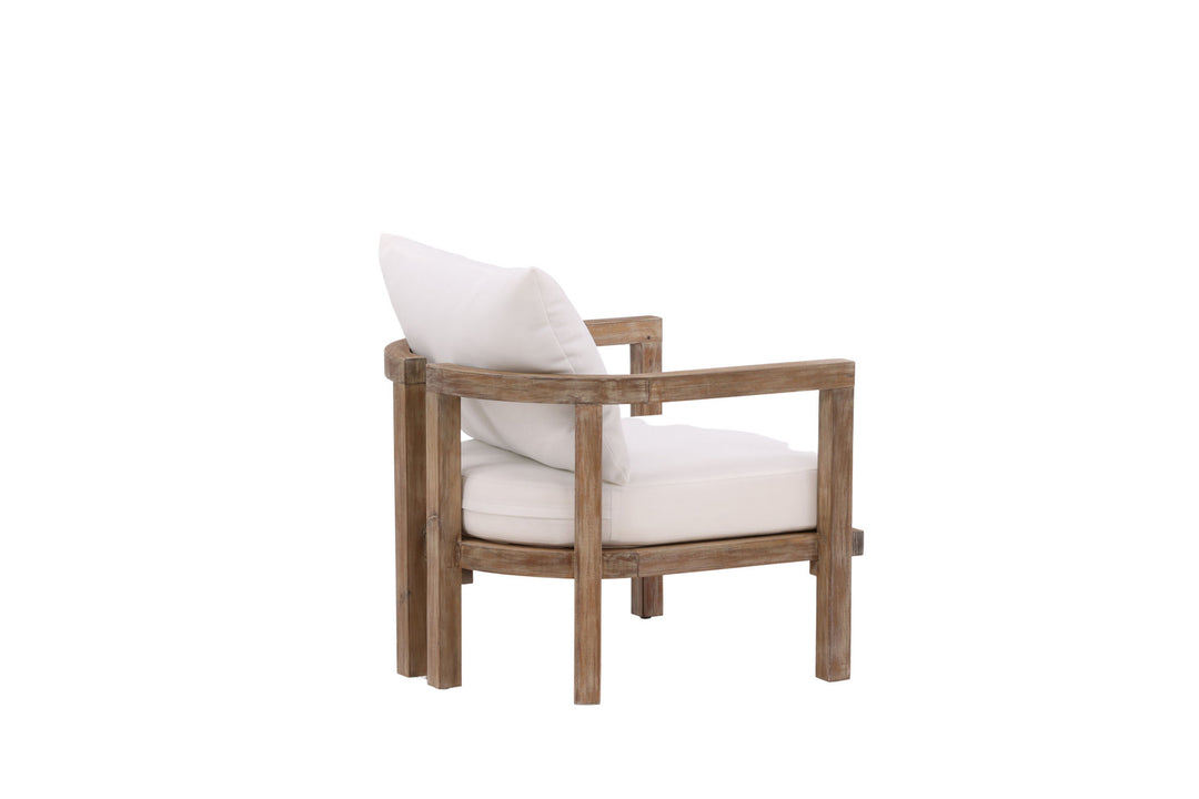 Venture Home Erica Single chair- acacia wire brushed/off white cushion