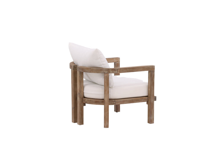 Venture Home Erica Single chair- acacia wire brushed/off white cushion