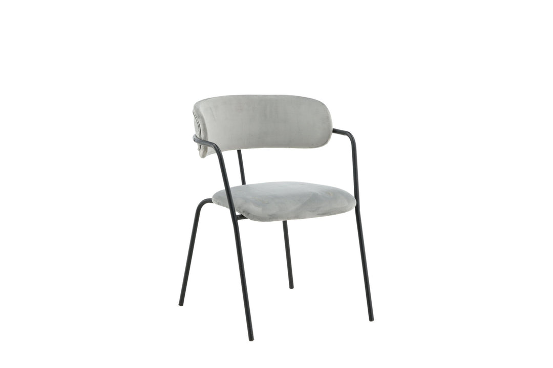Venture Home Arrow Armchair 2-pack - Black Legs - Grey Velvet