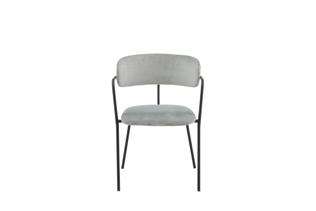 Venture Home Arrow Armchair 2-pack - Black Legs - Grey Velvet