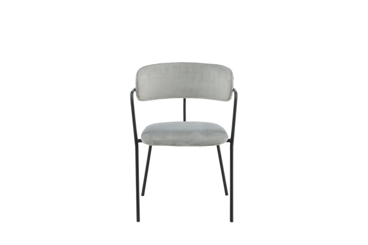 Venture Home Arrow Armchair 2-pack - Black Legs - Grey Velvet