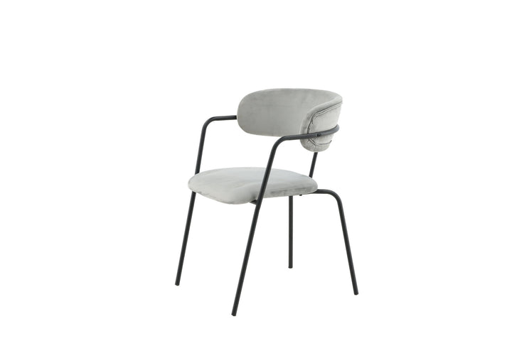 Venture Home Arrow Armchair 2-pack - Black Legs - Grey Velvet