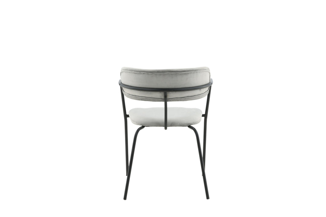 Venture Home Arrow Armchair 2-pack - Black Legs - Grey Velvet