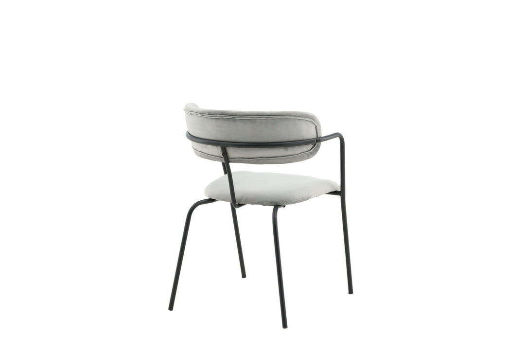 Venture Home Arrow Armchair 2-pack - Black Legs - Grey Velvet