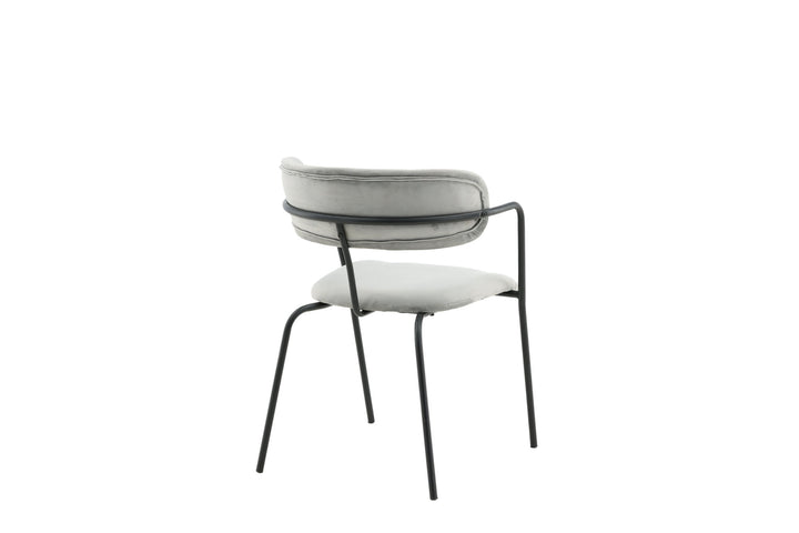 Venture Home Arrow Armchair 2-pack - Black Legs - Grey Velvet