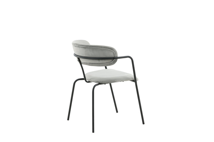 Venture Home Arrow Armchair 2-pack - Black Legs - Grey Velvet