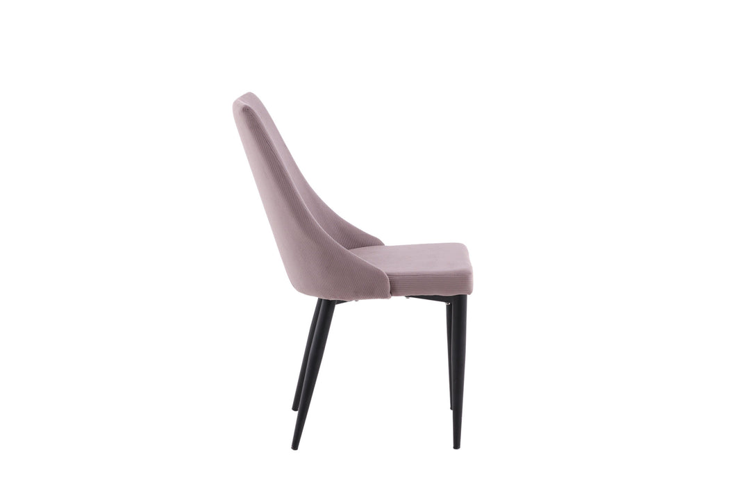 Venture Home Leone Dining Chair 2-pack - Black Legs / Dusty PinkCorduroy Ersätts av 27701-999