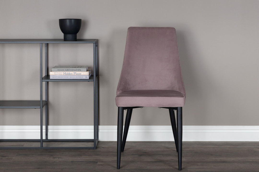 Venture Home Leone Dining Chair 2-pack - Black Legs / Dusty PinkCorduroy Ersätts av 27701-999