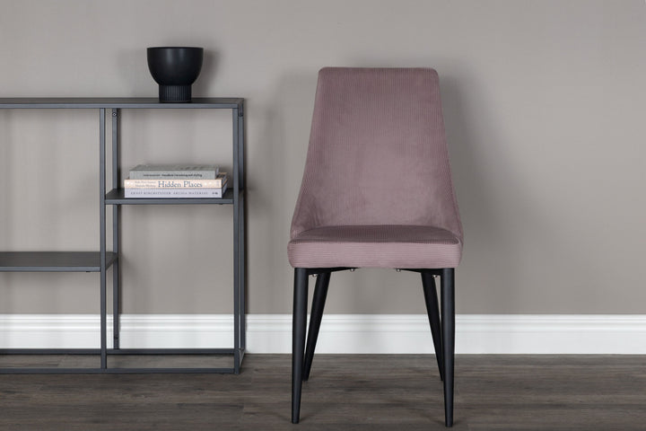 Venture Home Leone Dining Chair 2-pack - Black Legs / Dusty PinkCorduroy Ersätts av 27701-999