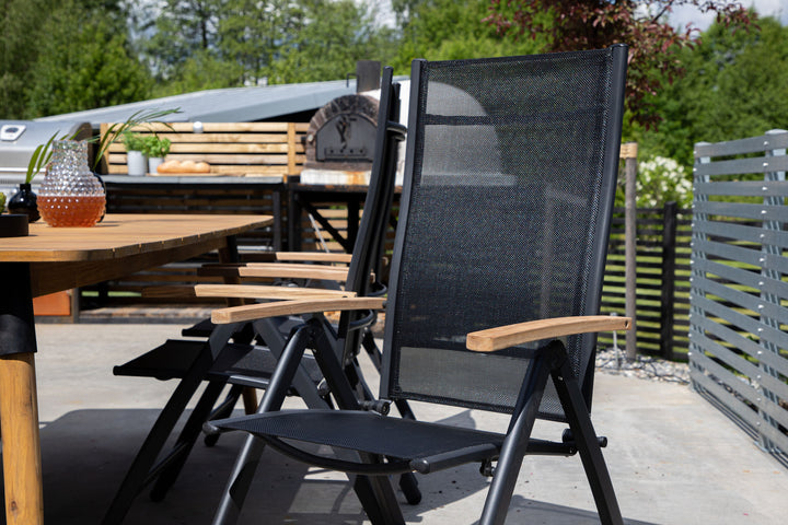 Venture Home Panama Light 5-pos Chair 2-pack Black / Black