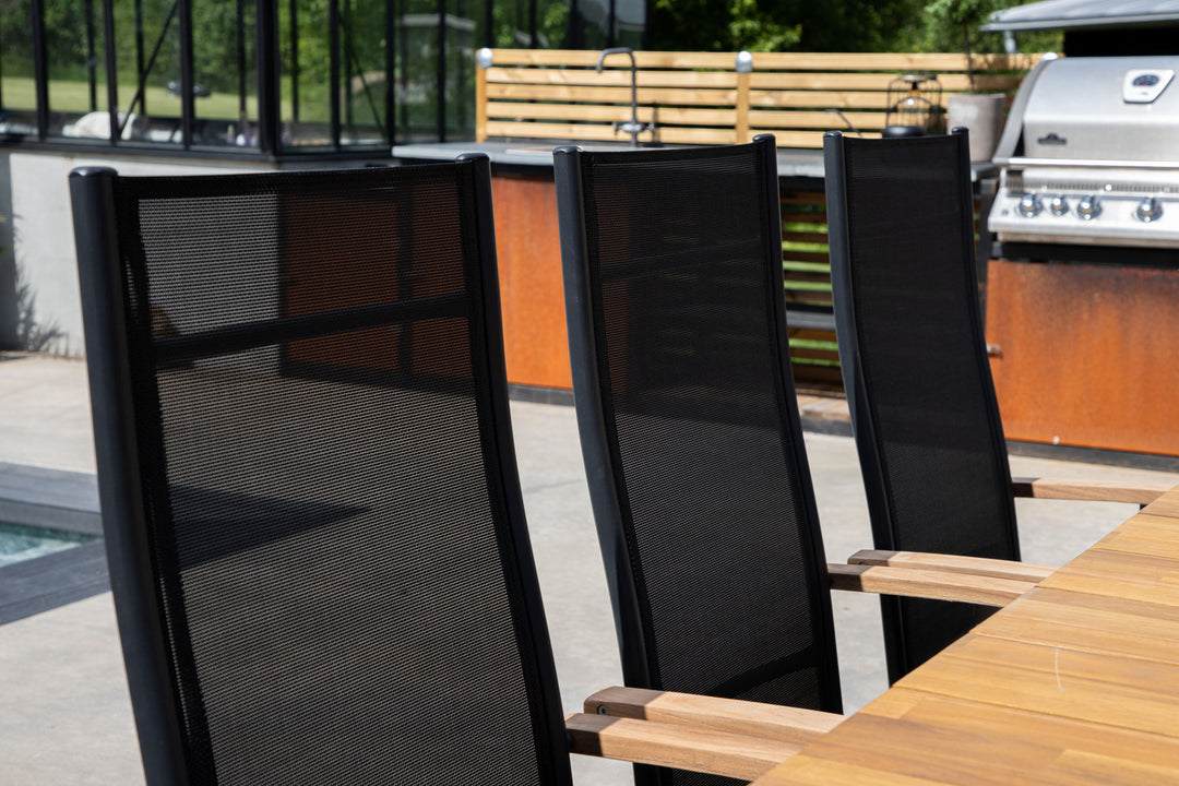 Venture Home Panama Light 5-pos Chair 2-pack Black / Black