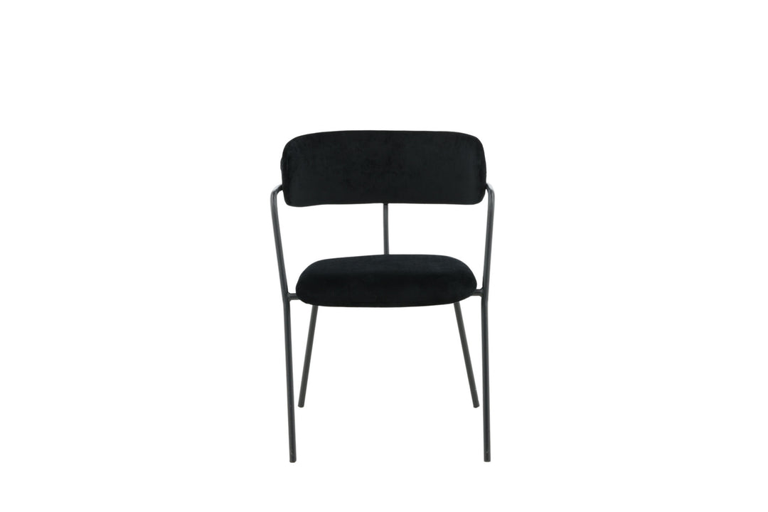 Venture Home Arrow Armchair 2-pack - Black Legs - Black Velvet