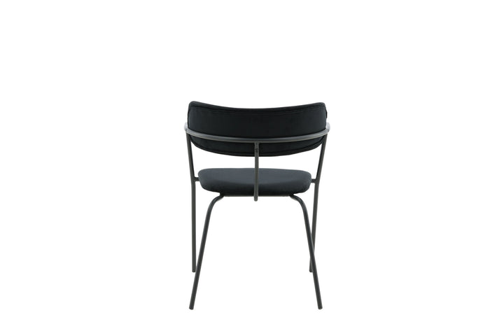 Venture Home Arrow Armchair 2-pack - Black Legs - Black Velvet