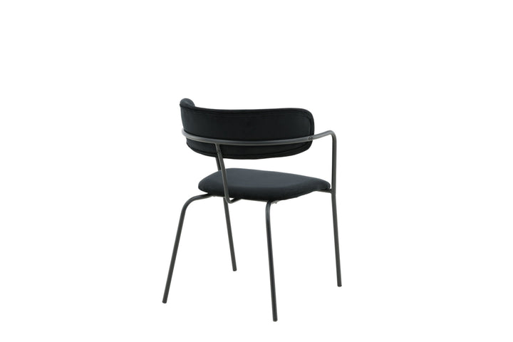 Venture Home Arrow Armchair 2-pack - Black Legs - Black Velvet