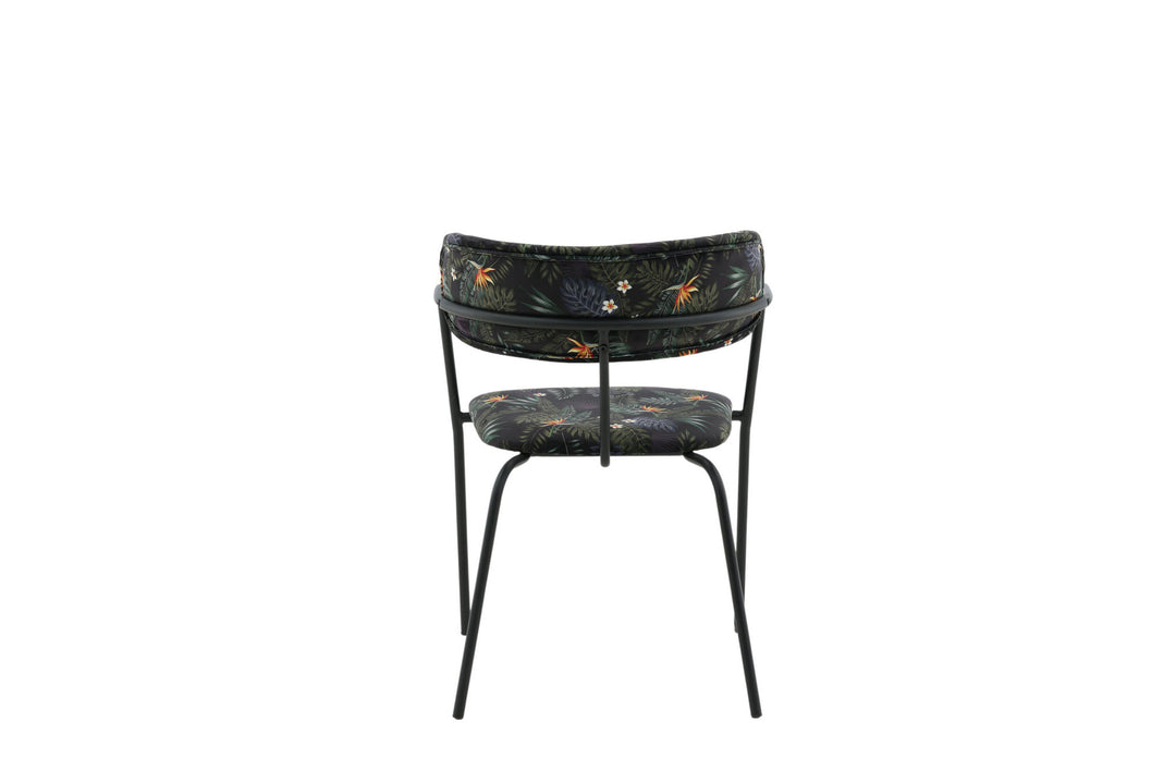 Venture Home Arrow Armchair 2-pack - Black Legs - Black Flower Printed Fabric