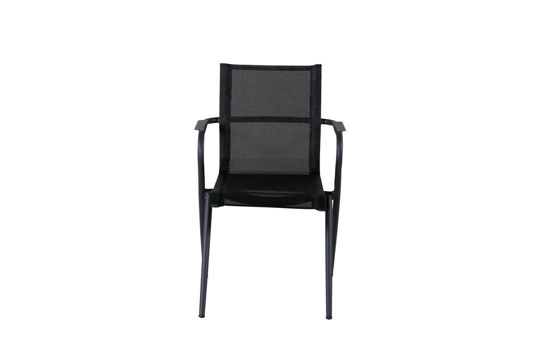Venture Home Alina Dining Chair 6-pack - Black Alu / Black Textilene (Stackable Chair)