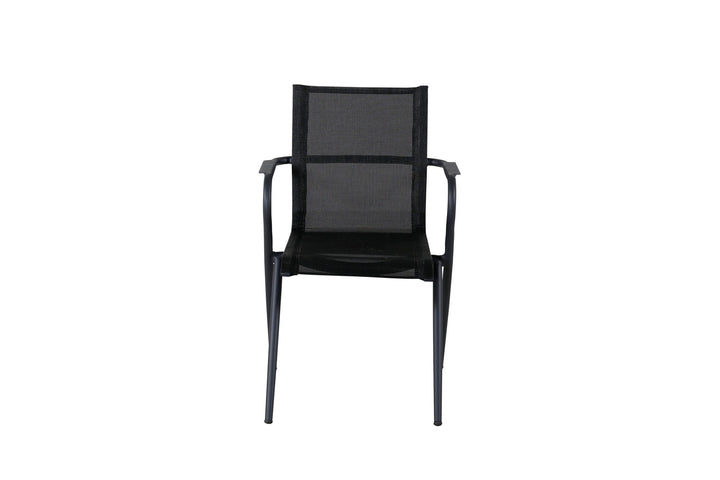 Venture Home Alina Dining Chair 6-pack - Black Alu / Black Textilene (Stackable Chair)