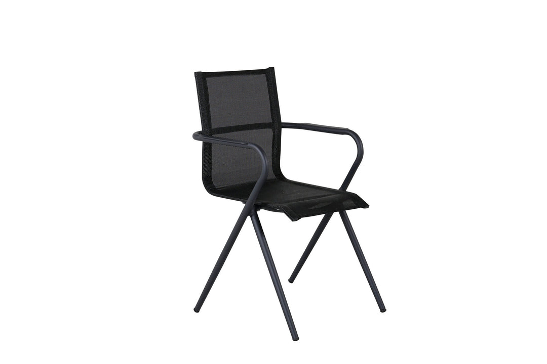 Venture Home Alina Dining Chair 6-pack - Black Alu / Black Textilene (Stackable Chair)
