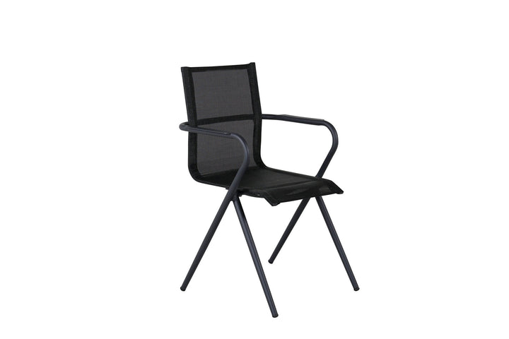 Venture Home Alina Dining Chair 6-pack - Black Alu / Black Textilene (Stackable Chair)
