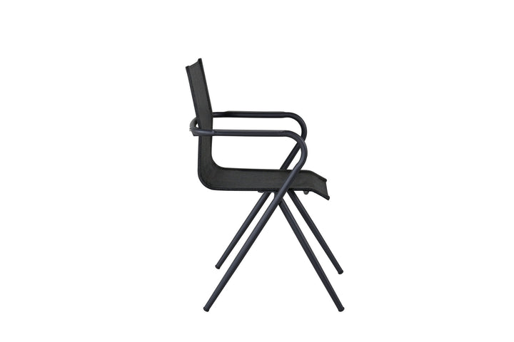 Venture Home Alina Dining Chair 6-pack - Black Alu / Black Textilene (Stackable Chair)