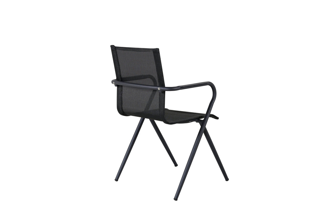 Venture Home Alina Dining Chair 6-pack - Black Alu / Black Textilene (Stackable Chair)